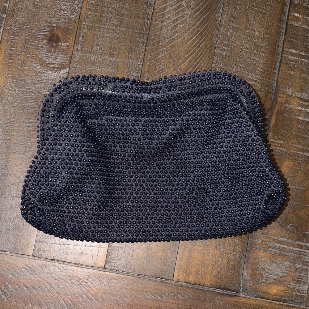Vintage Corde Navy Caviar Beaded Clutch 1950’s-60’s